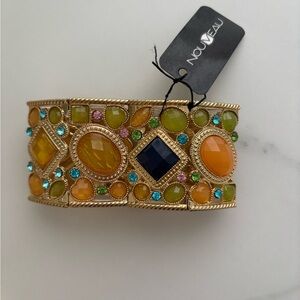 Colorful Gemstone Cuff Bracelet